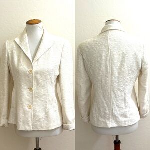 Zanella Cream Textured Women's Blazer